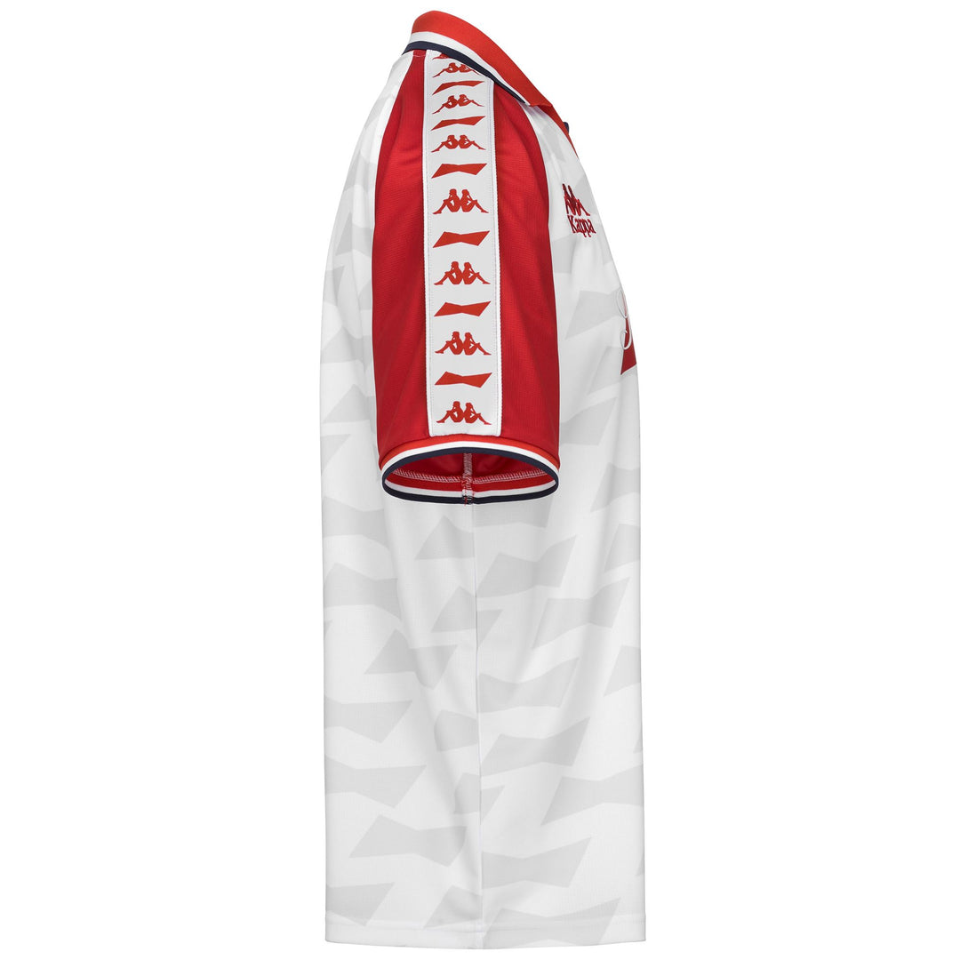 Polo décontracté blanc et rouge pour homme en jersey main