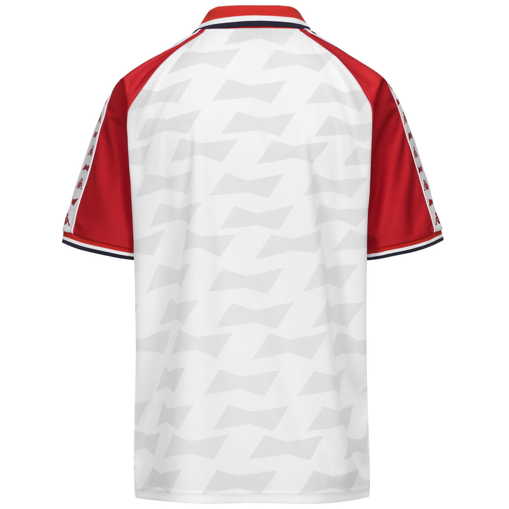 Polo décontracté blanc et rouge pour homme en jersey 02