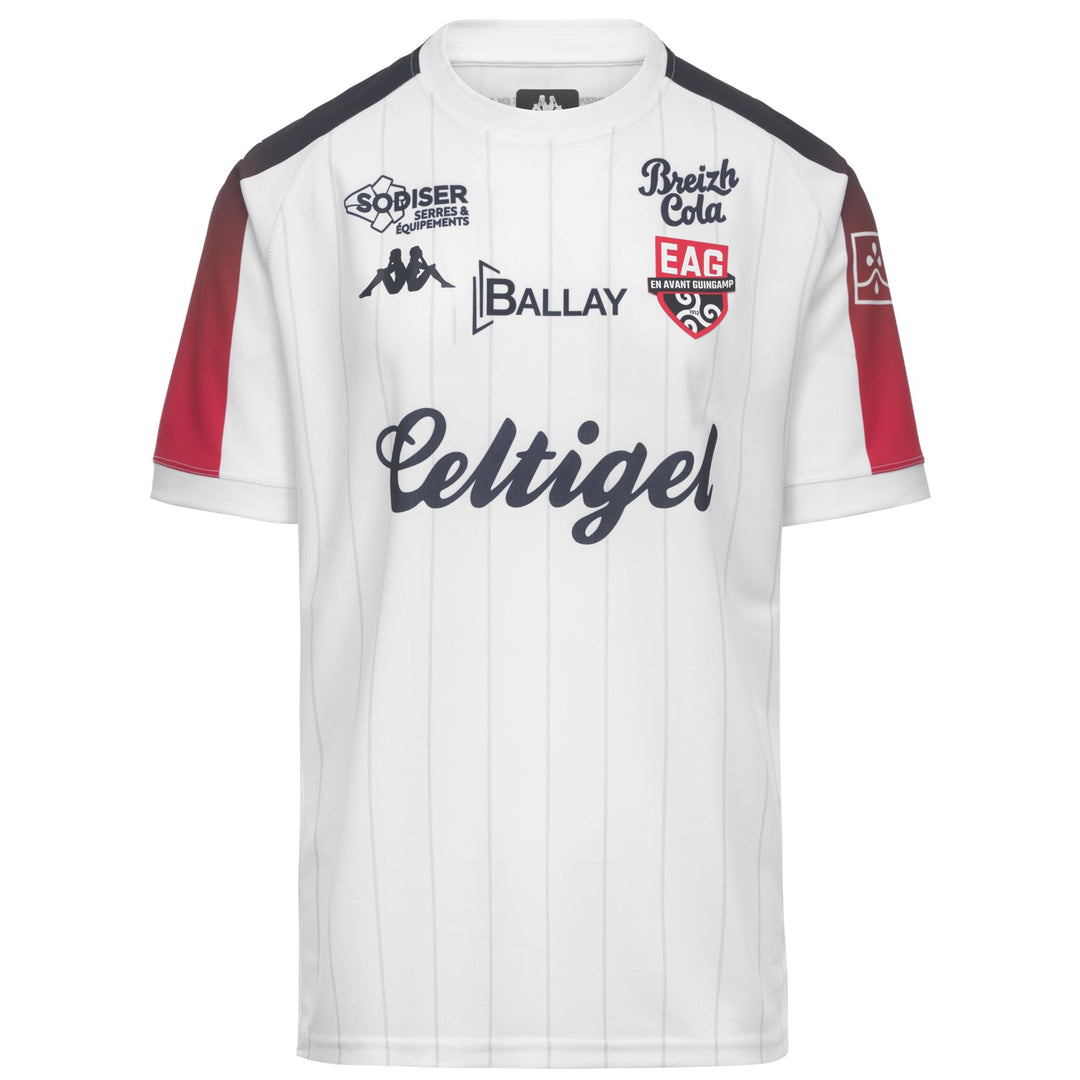 T-shirt unisexe gris et rouge EA Guingamp Football coupe ajustée 01