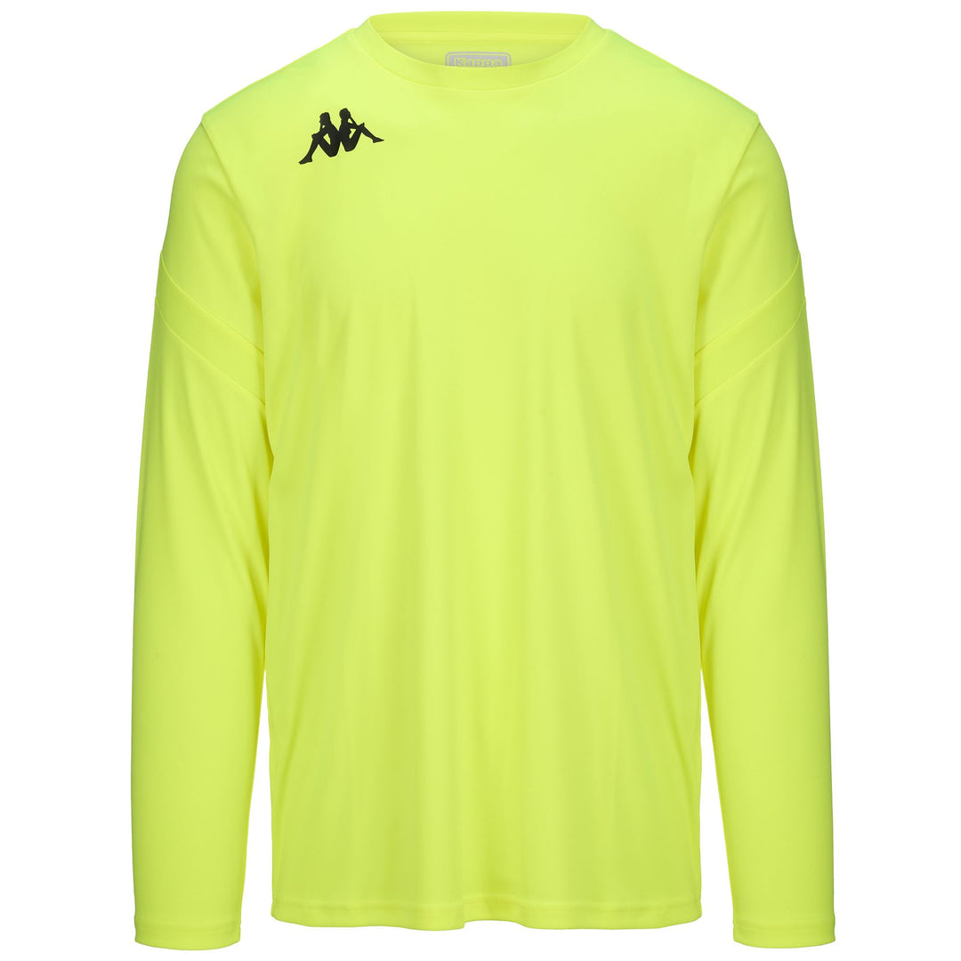 Camiseta de entrenamiento de fútbol verde neón para hombre con mangas largas 01