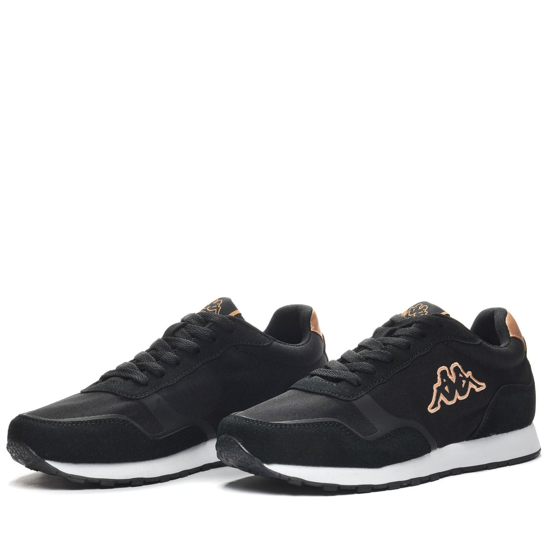 Sneakers basse unisex nere e marroni con tomaia sintetica 01