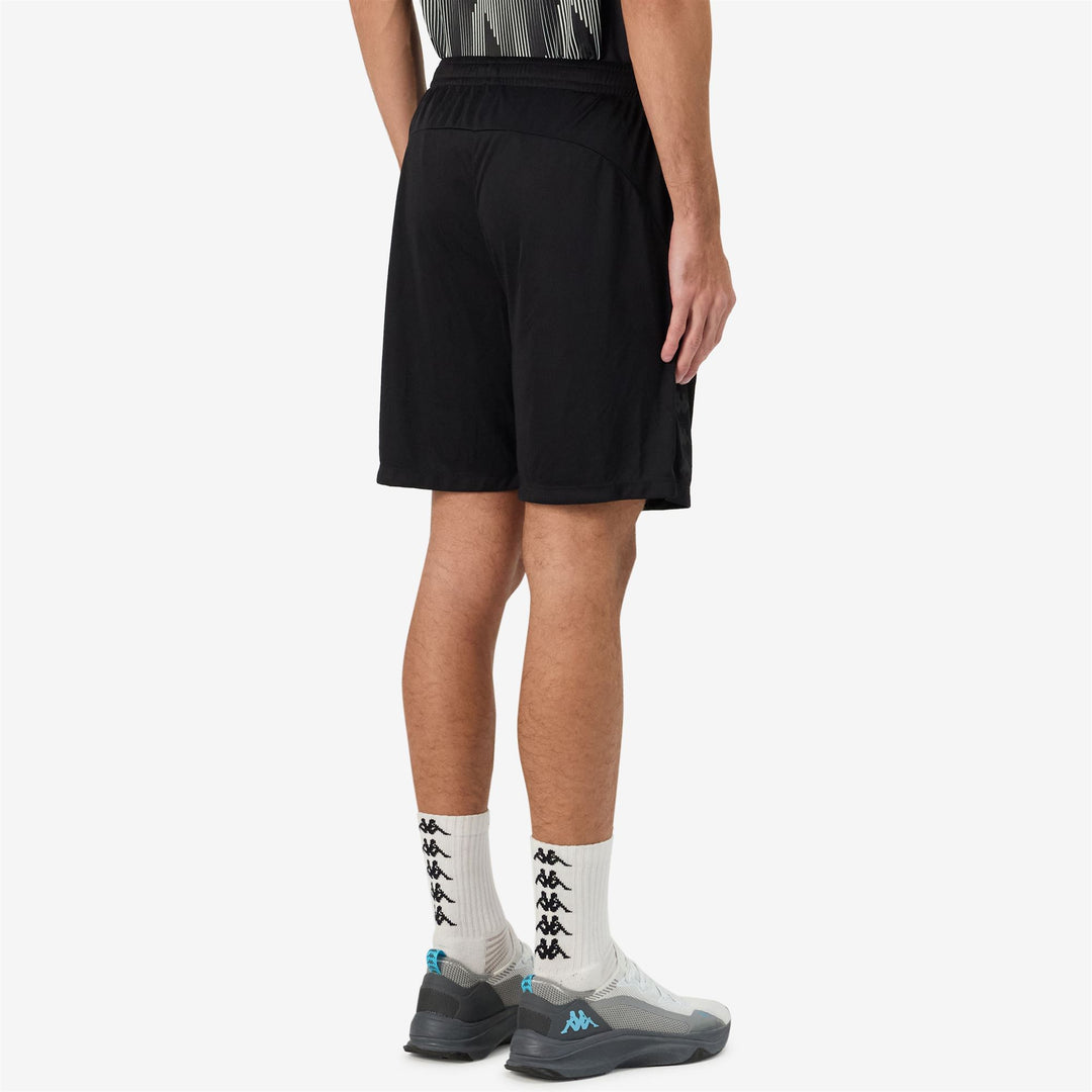 Short de sport noir pour homme, coupe classique, en jersey de polyester léger main
