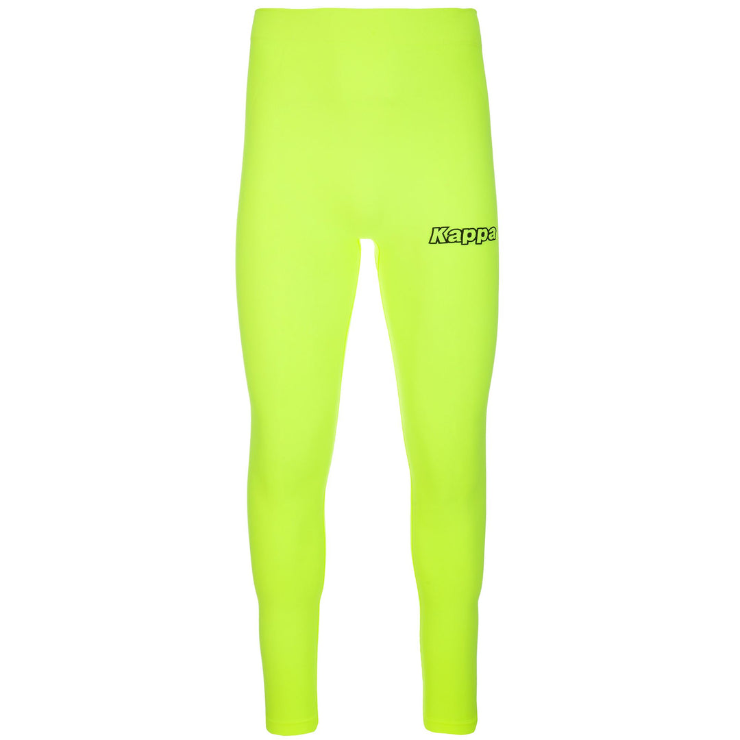 Calzoncillos largos amarillos ajustados al cuerpo para hombre, confeccionados en tejido sin costuras. 01