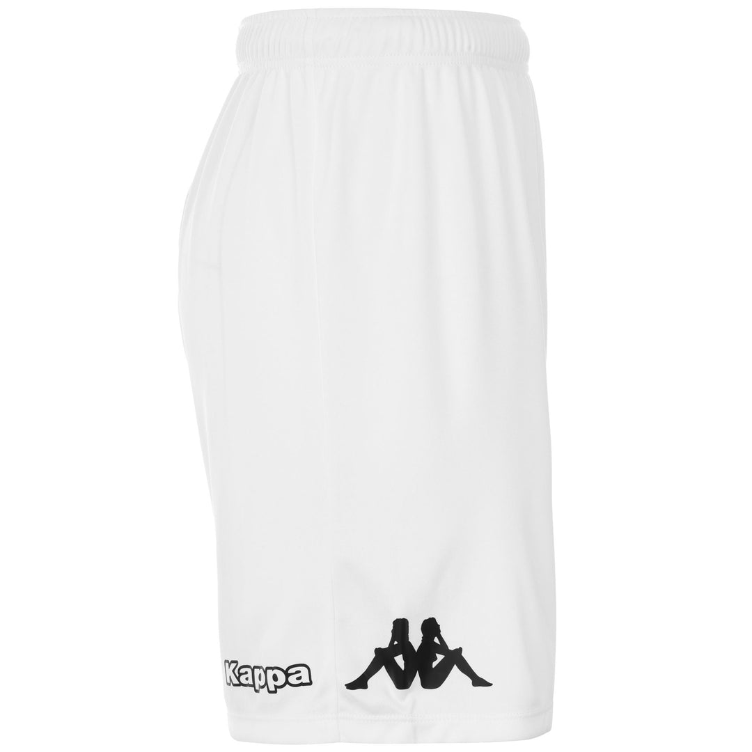 Short d'entraînement de football blanc pour homme, coupe classique, en tissu interlock main