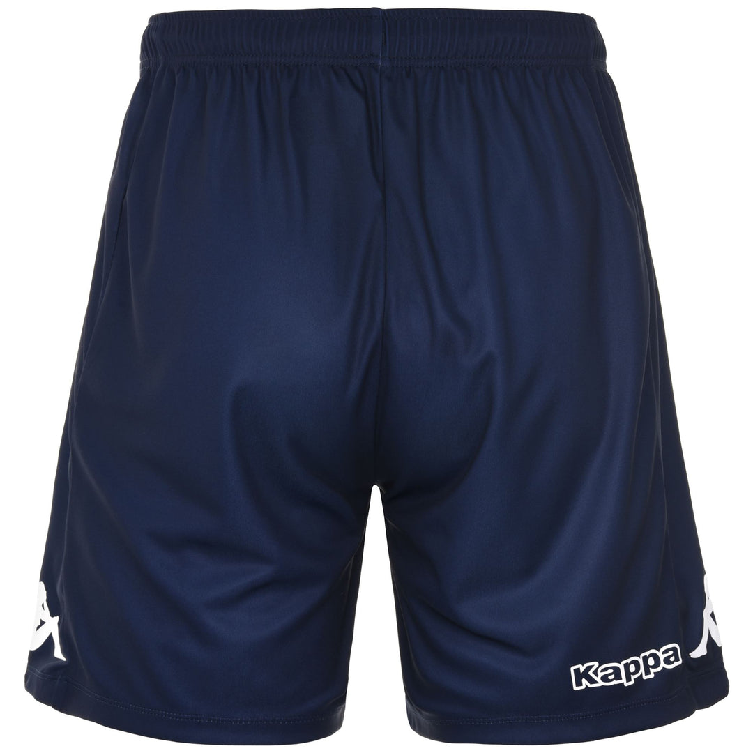Pantaloncini da calcio da uomo blu, vestibilità regolare, in tessuto interlock. main