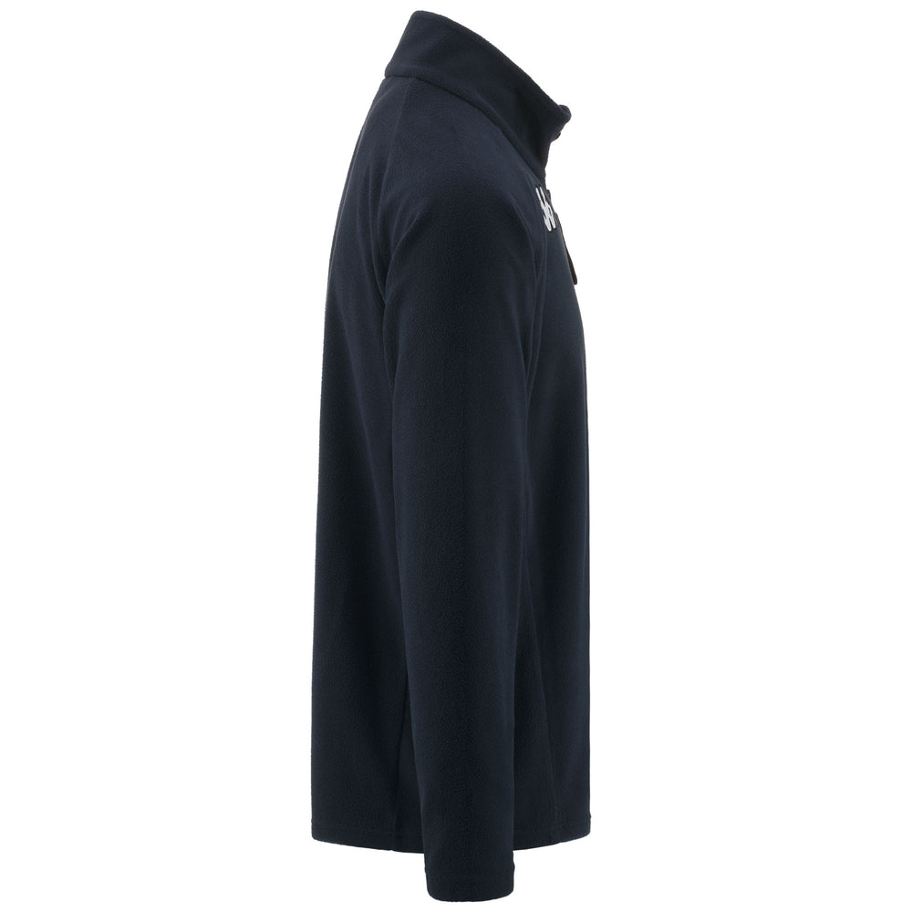 Fleece Unisex 6CENTO 687BFZ Jacket BLUE DK- BLACK Dressed Front (jpg Rgb)	