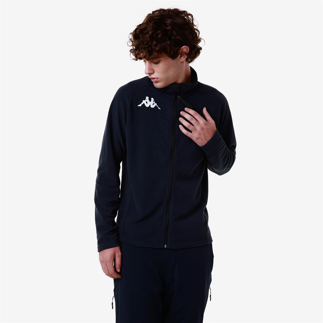 Blue Unisex Slim Fit Fleece Hoodie for Skiing main
