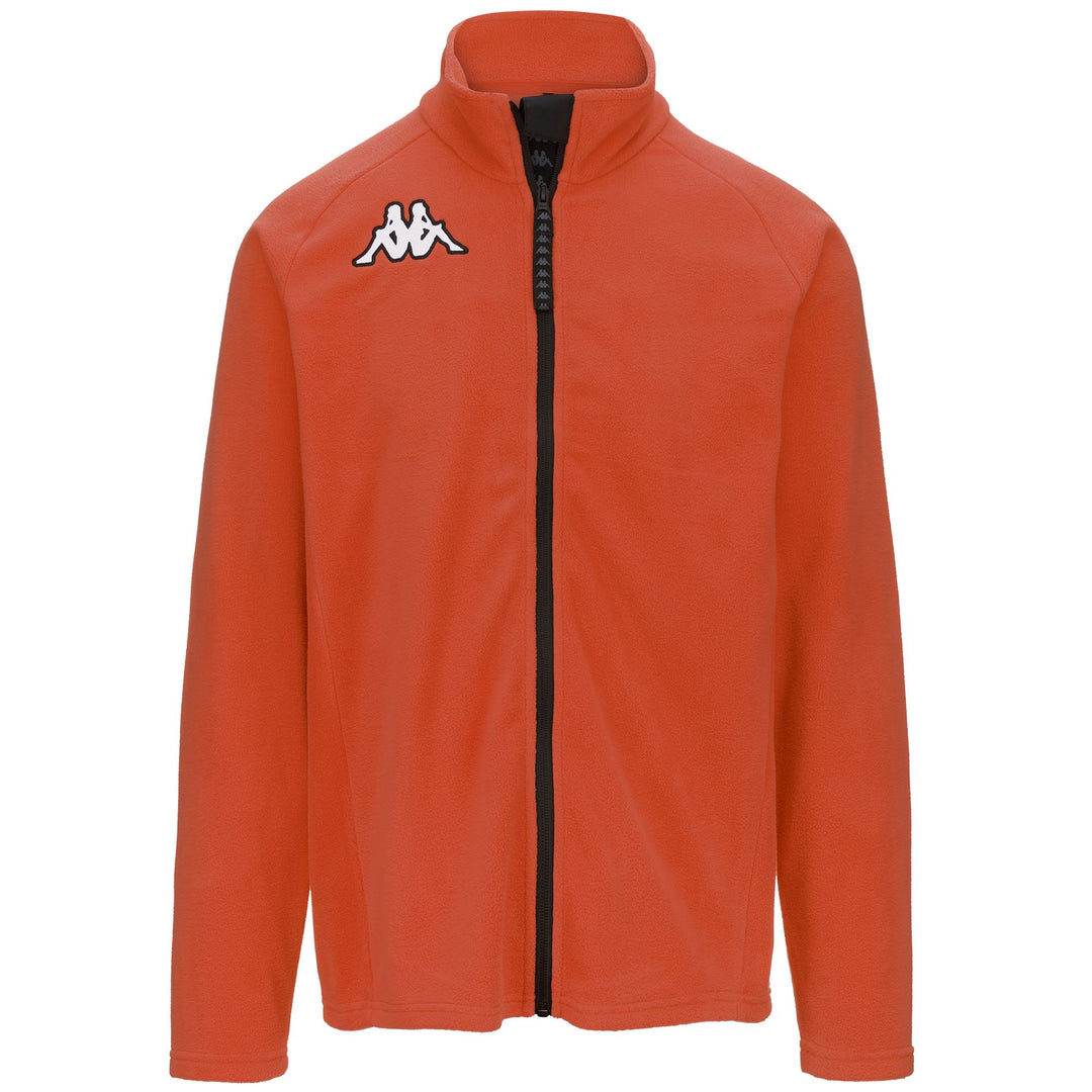 Pull de ski unisexe orange en polaire microfibre coupe slim 01