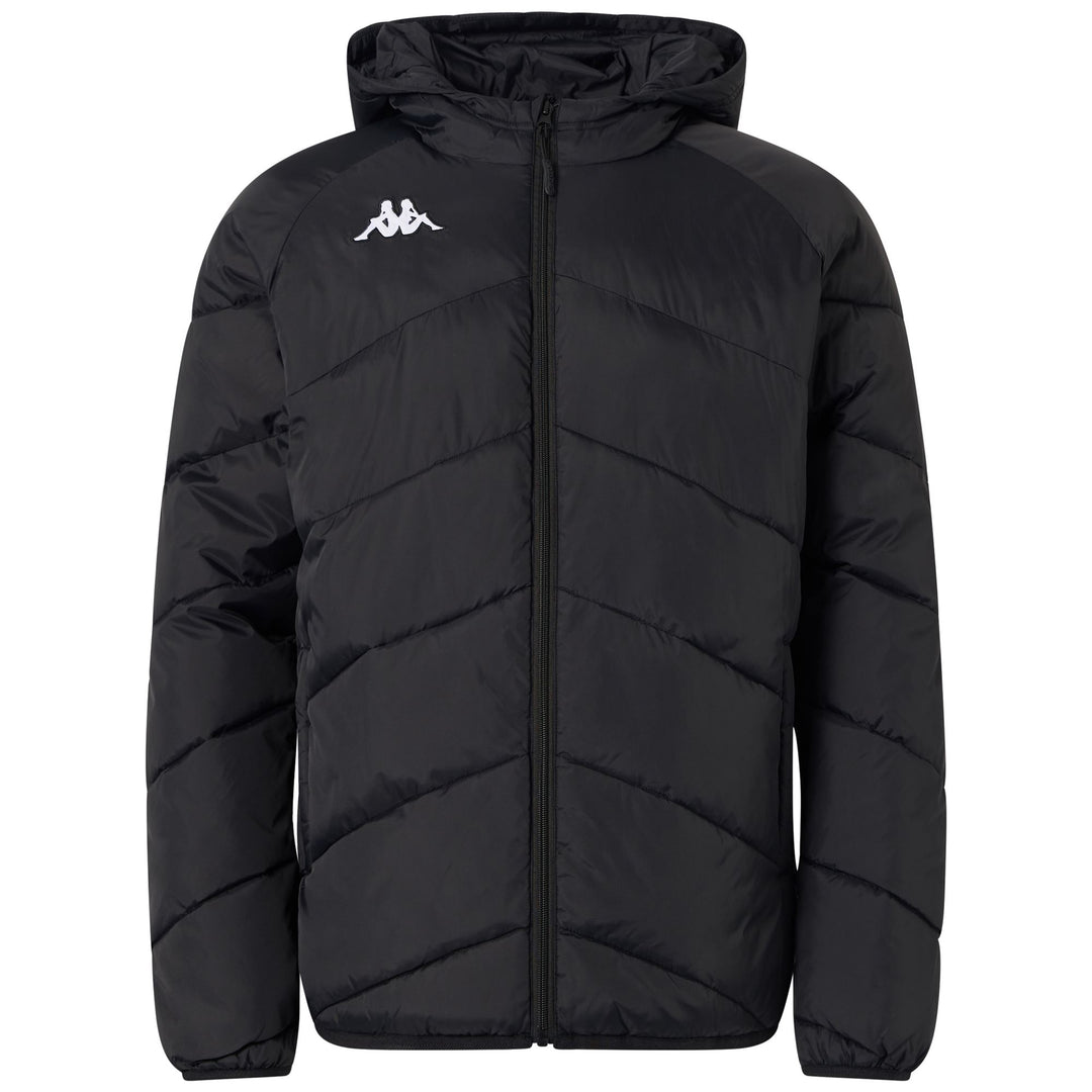 Black Men's Padded Hooded Jacket for Training main