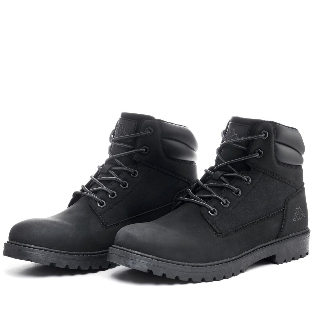Botines unisex de caña media para caminar negros y grises 01