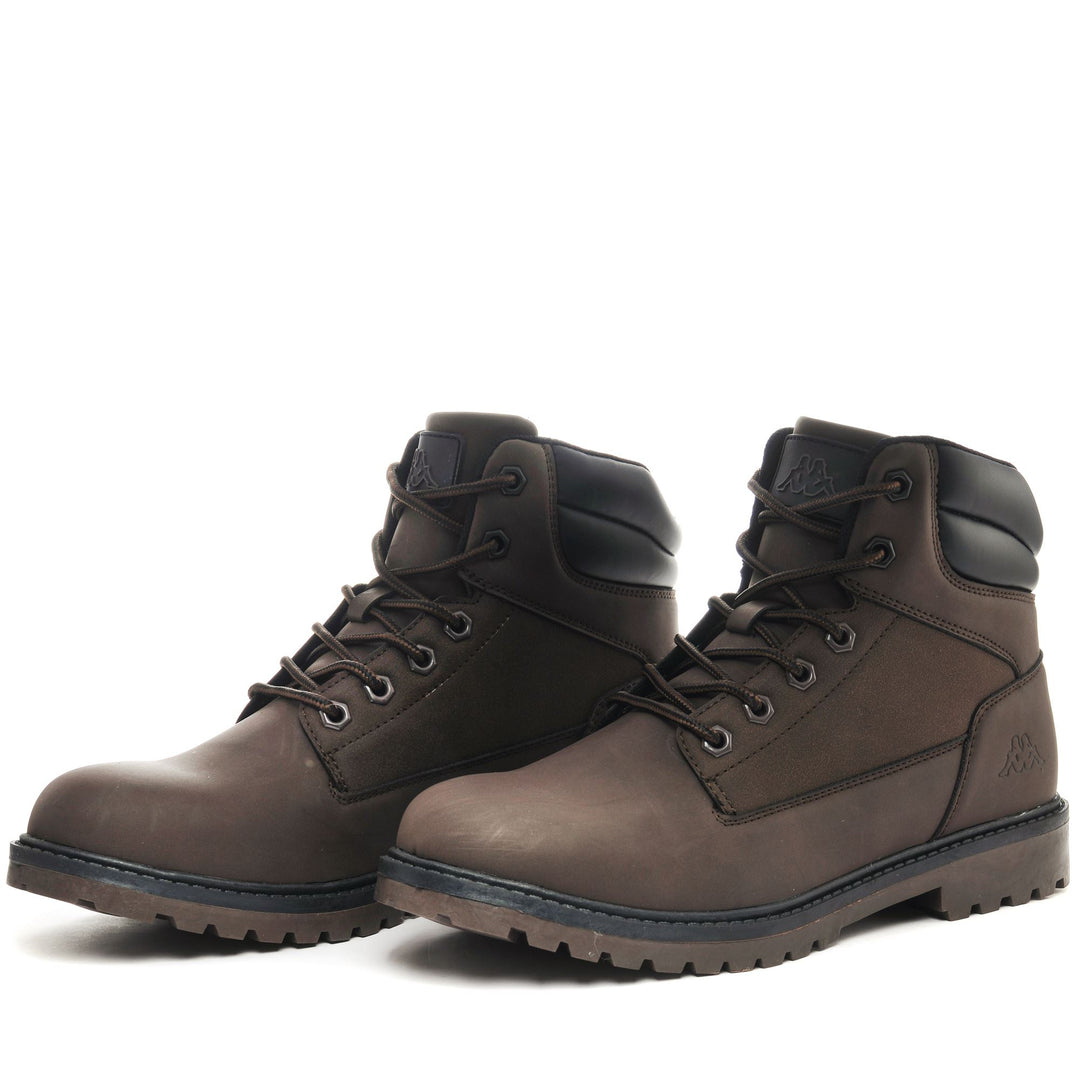 Brown Unisex Mid Cut Walking Ankle Boots with Rubber Outsole 01