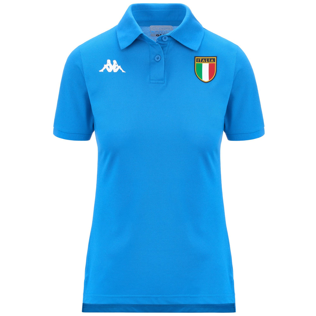 Polo technique bleu pour femme avec technologie Hydro-Way et protection UVA 01