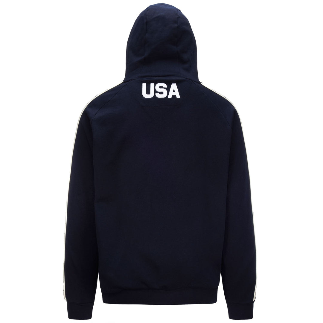 Blue Men's Regular Fit Ski Hoodie with Kangaroo Pocket main