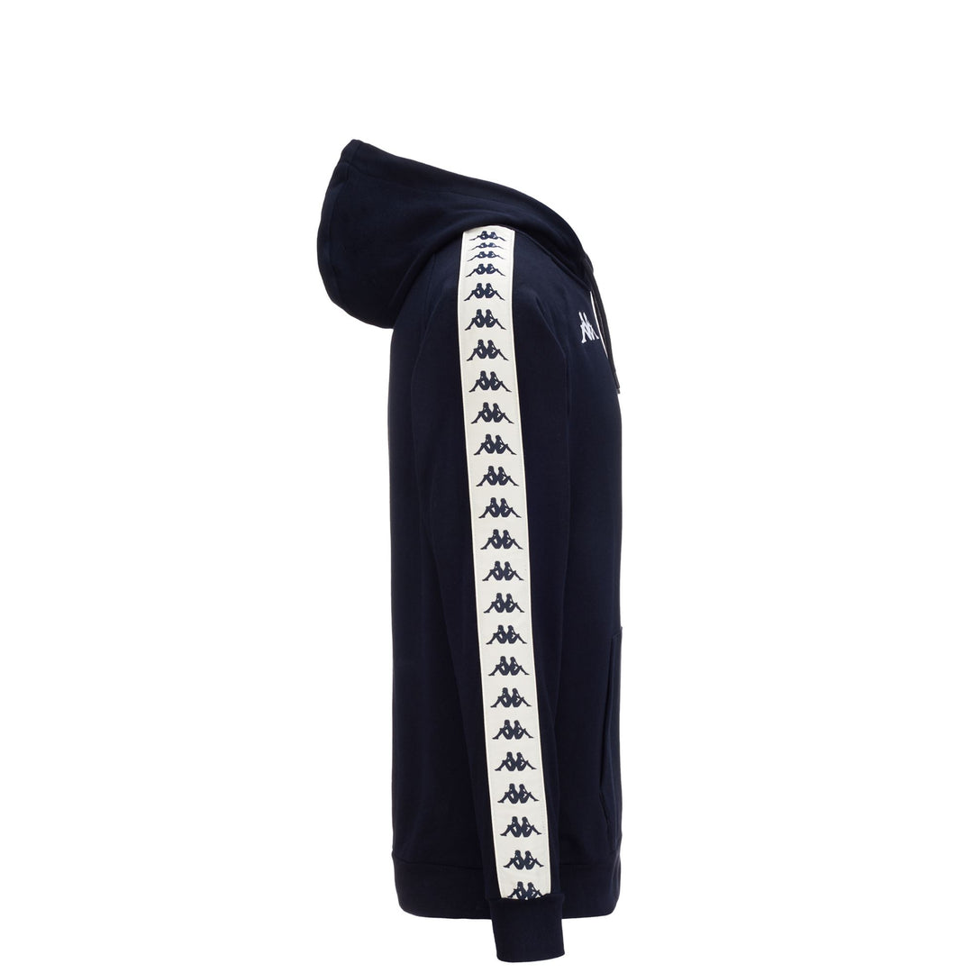 Pull polaire de ski bleu pour homme, coupe classique, avec capuche ajustable main
