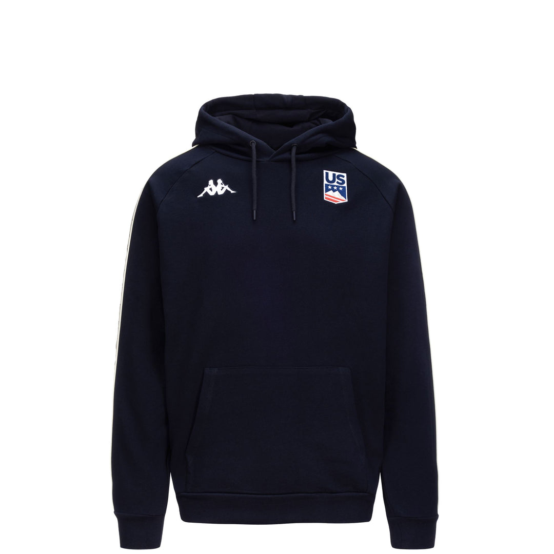Blue Men's Regular Fit Ski Hoodie with Kangaroo Pocket main
