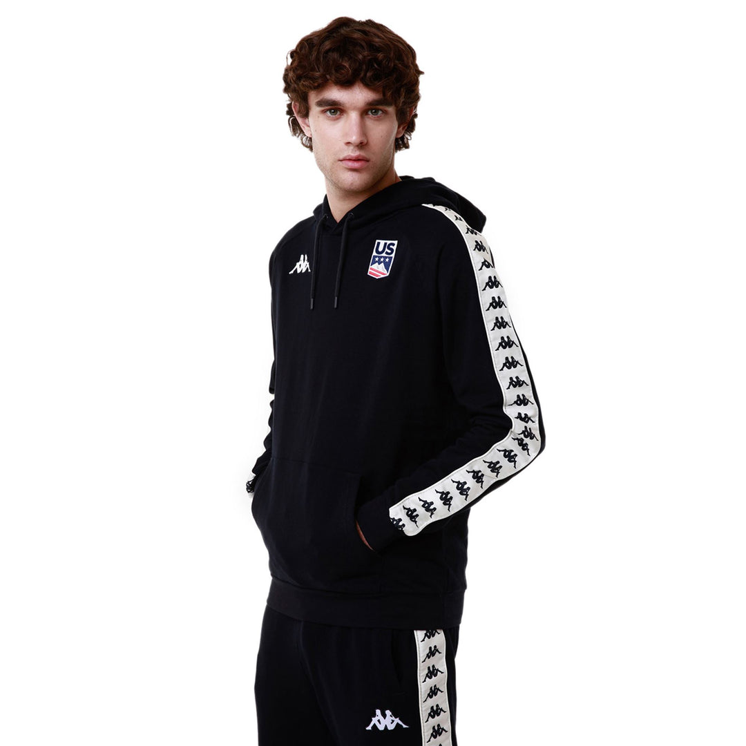 Blue Men's Regular Fit Ski Hoodie with Kangaroo Pocket main