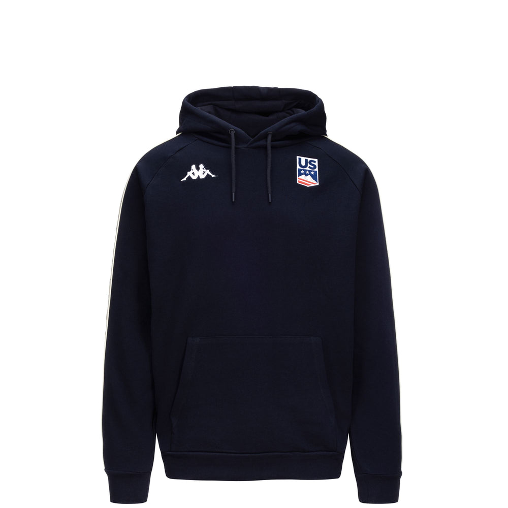 Pull polaire de ski bleu pour homme, coupe classique, avec capuche ajustable 02