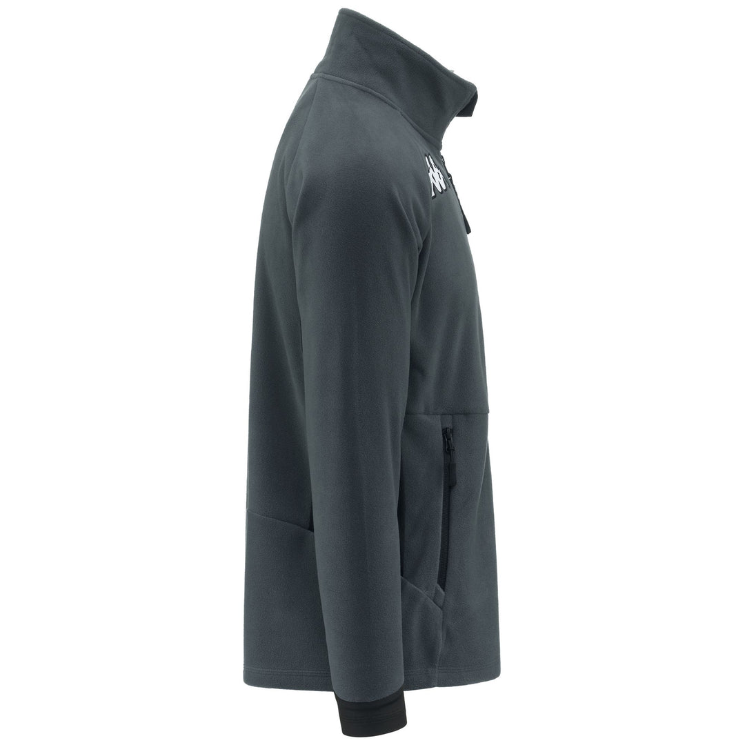 Polaire de ski grise pour homme, coupe ajustée, avec empiècements extensibles main