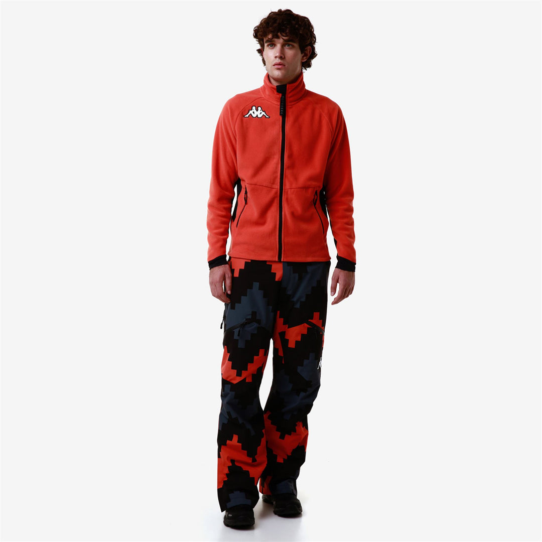 Smutty Orange Men's Ski Fleece Jacket with Slim Fit Design 01