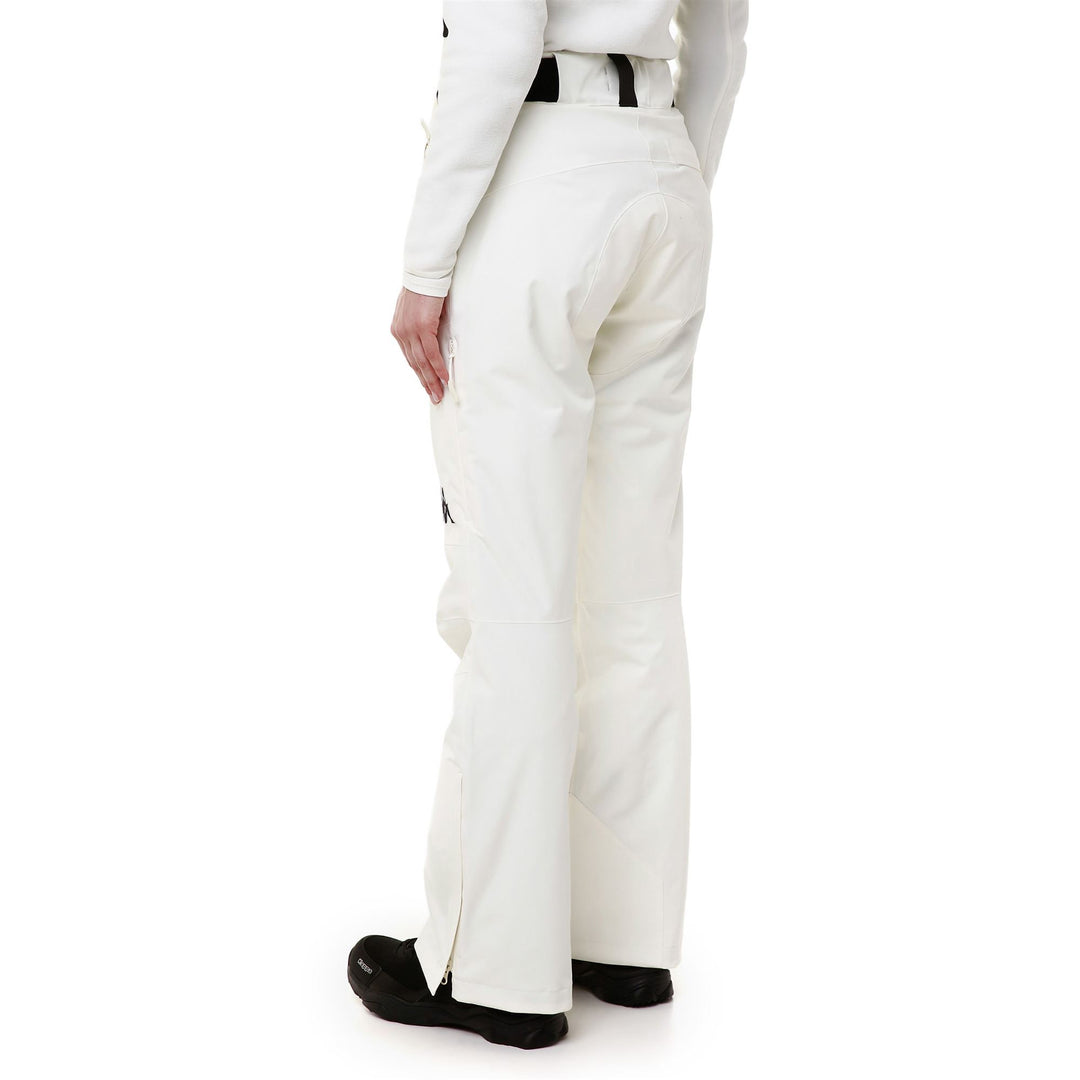Pantalon de ski blanc pour femme, coupe slim, avec protection contre l'eau et les intempéries main