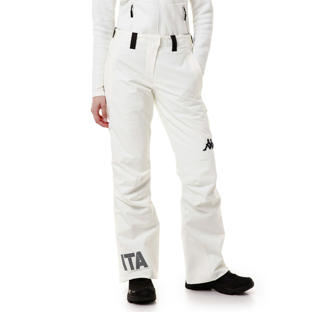 White Women's Slim Fit Padded Ski Trousers with Waterproof Protection main