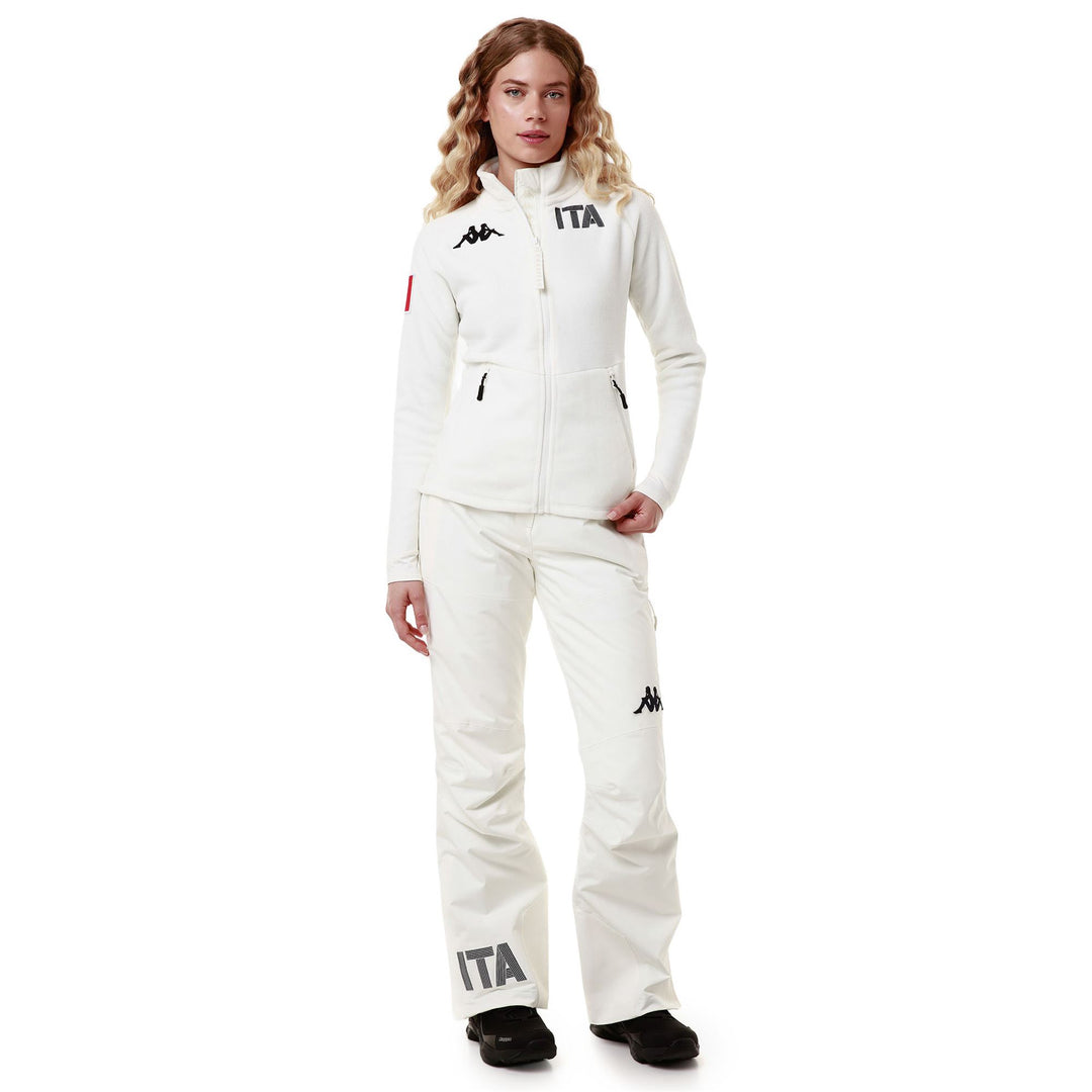 Pantalon de ski blanc pour femme, coupe slim, avec protection contre l'eau et les intempéries 01