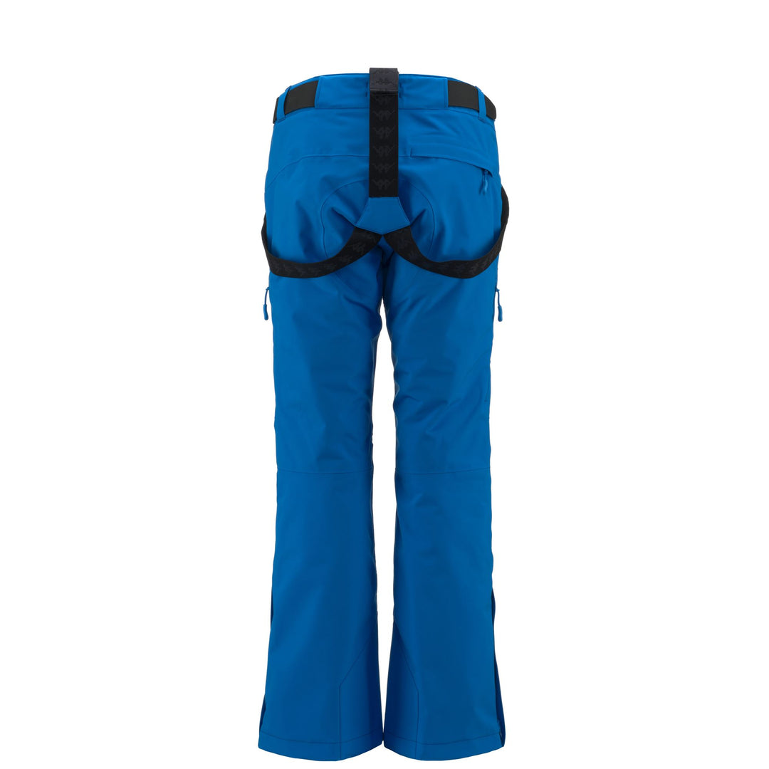 Pantalon de ski rembourré bleu pour femme, coupe slim, avec protection imperméable main