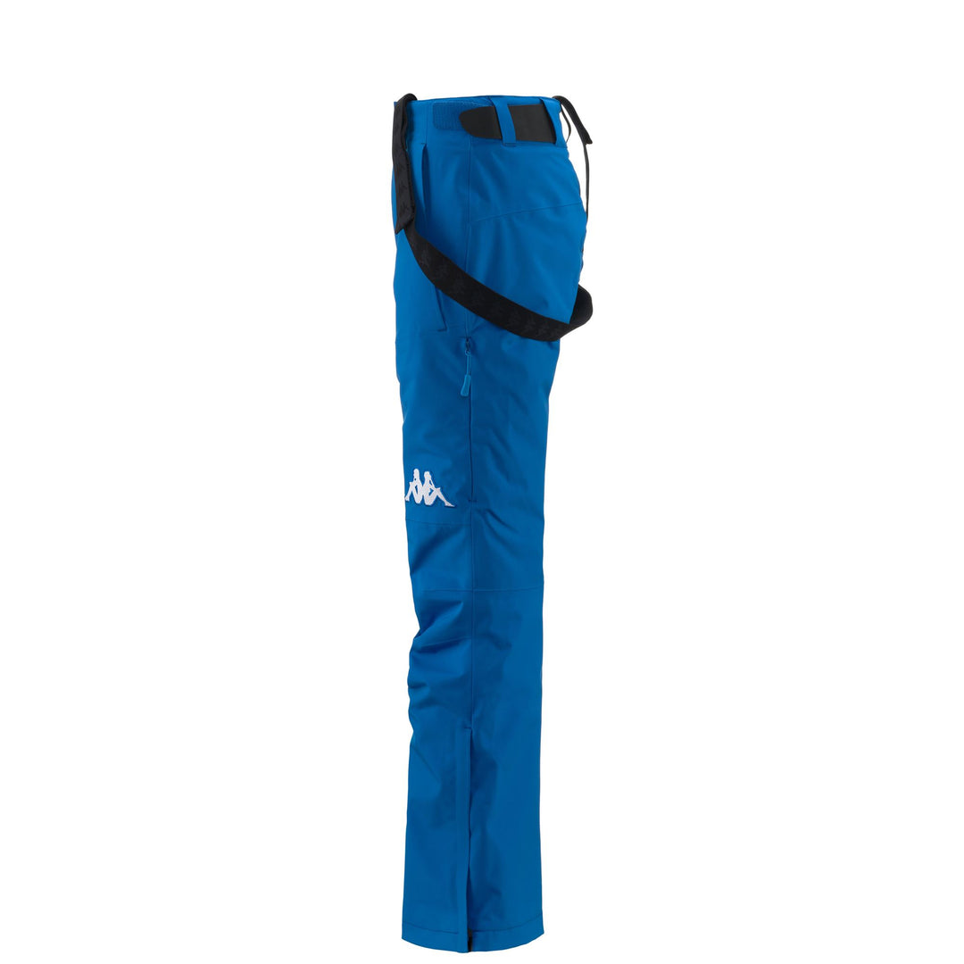 Pantalon de ski rembourré bleu pour femme, coupe slim, avec protection imperméable main