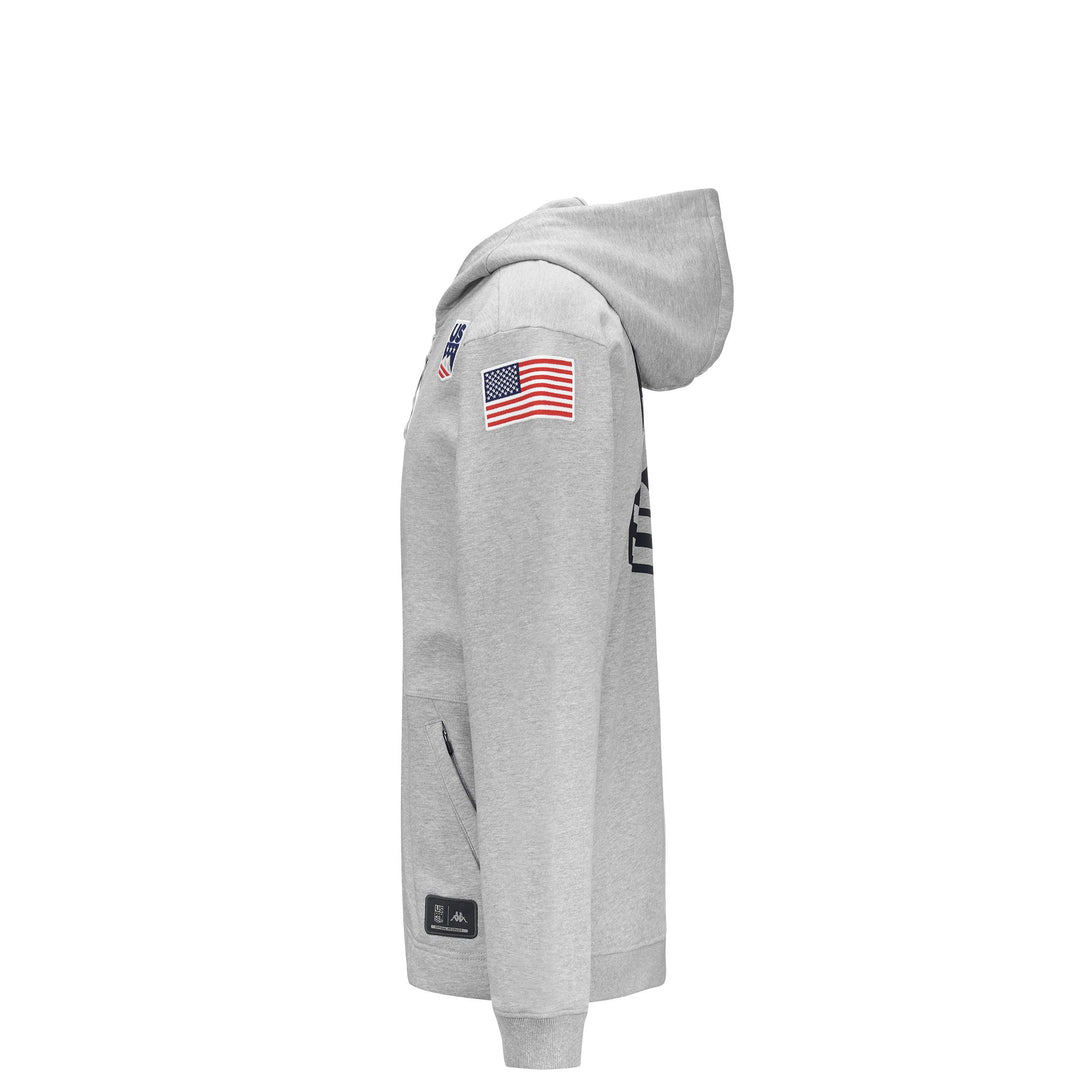 Grey Melange Unisex Ski Fleece Jumper with Pockets and Logo main