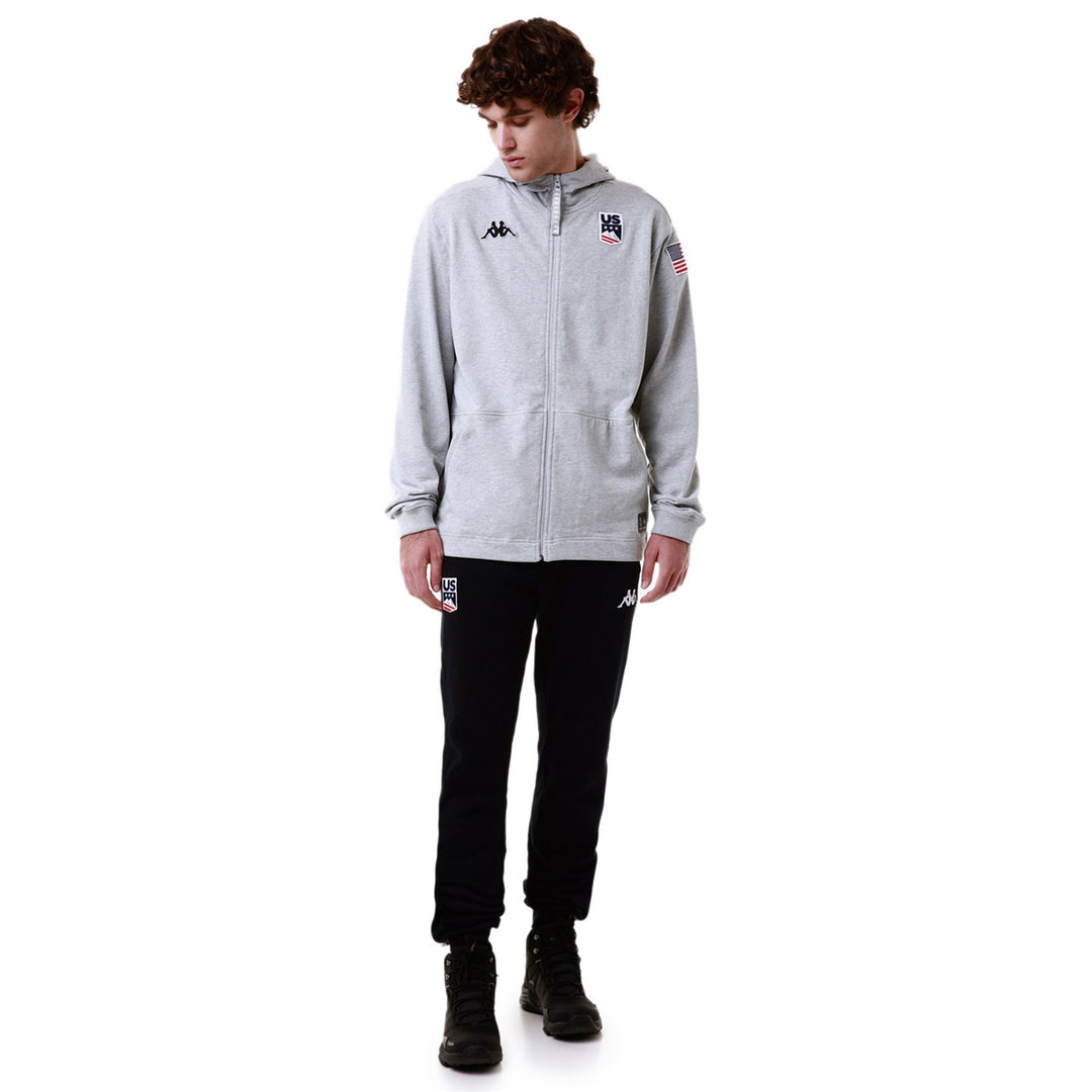 Pull polaire de ski gris unisexe coupe classique 01