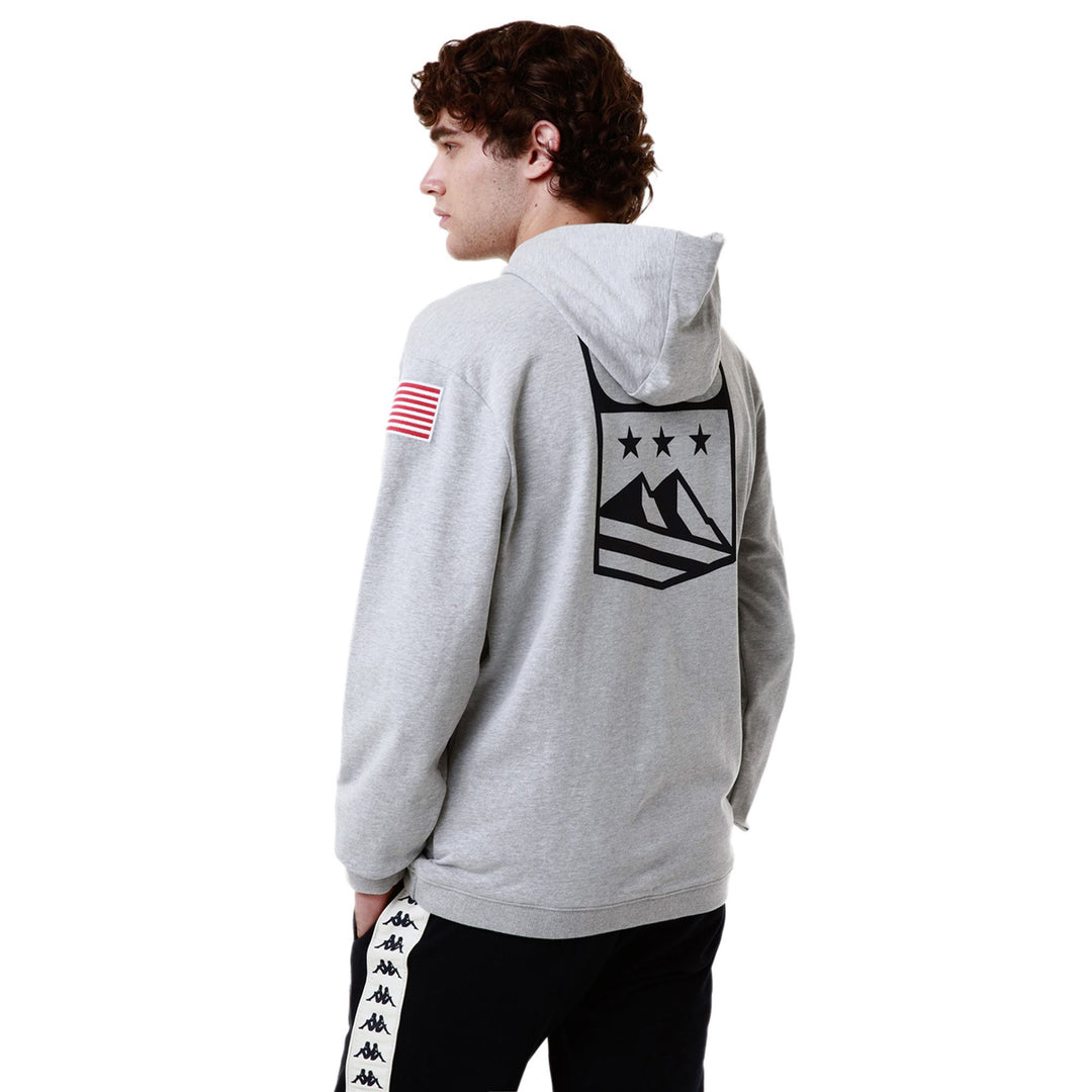 Pull polaire de ski gris unisexe coupe classique main