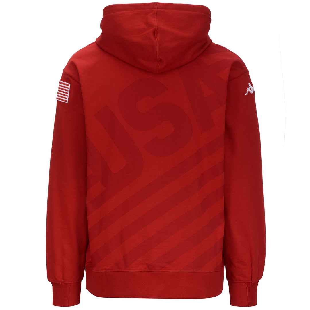 Sweat à capuche unisexe rouge en polaire de ski avec poche kangourou main