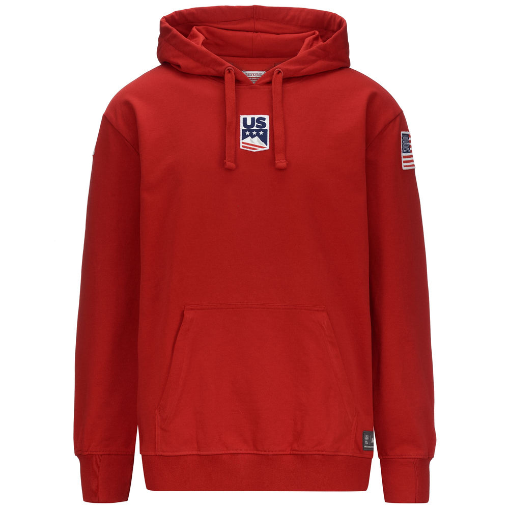 Red Unisex Ski Fleece Hoodie with Kangaroo Pocket 02