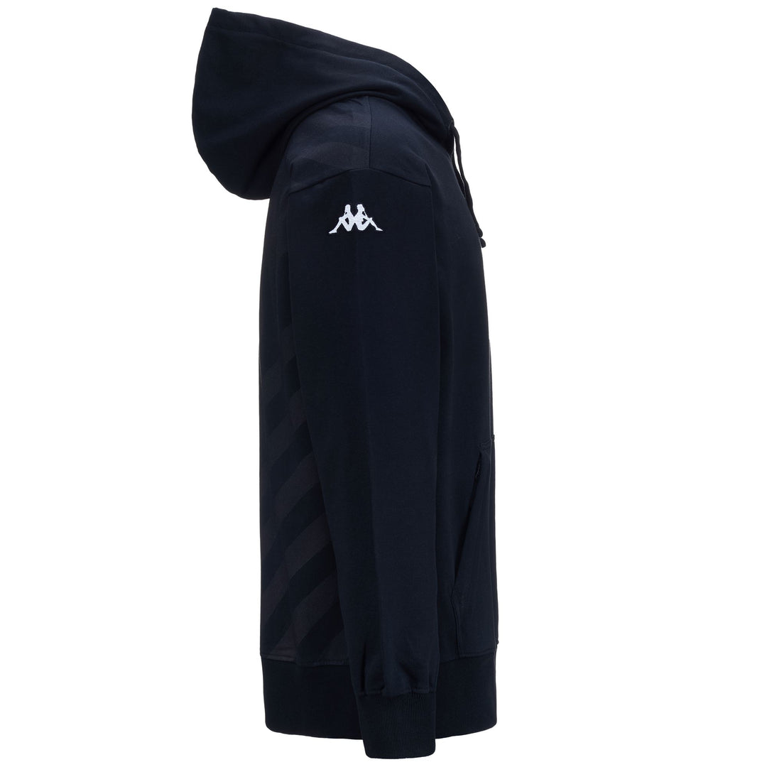 Pull polaire de ski unisexe bleu avec poche kangourou main
