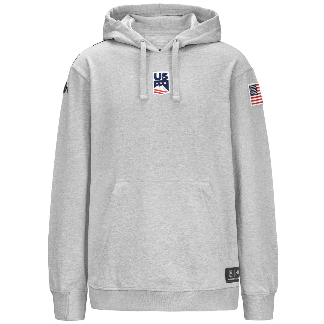 Sweat à capuche en polaire gris unisexe coupe classique pour le ski main