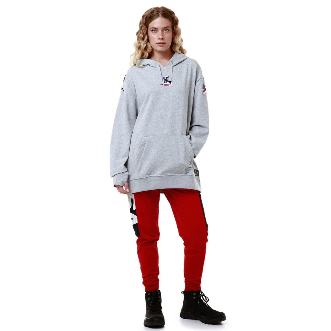 Sweat à capuche en polaire gris unisexe coupe classique pour le ski 01