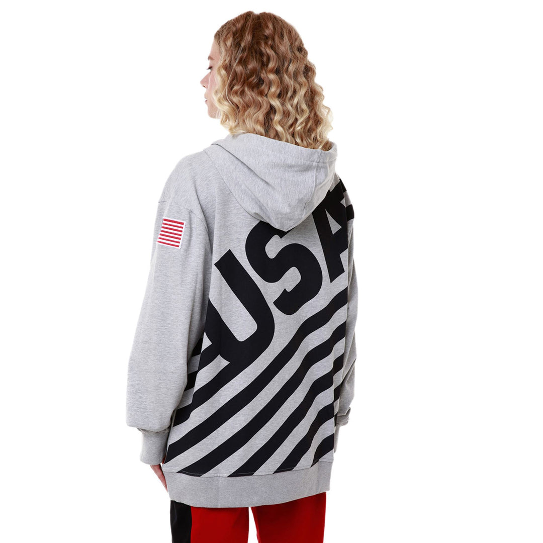 Sweat à capuche en polaire gris unisexe coupe classique pour le ski main