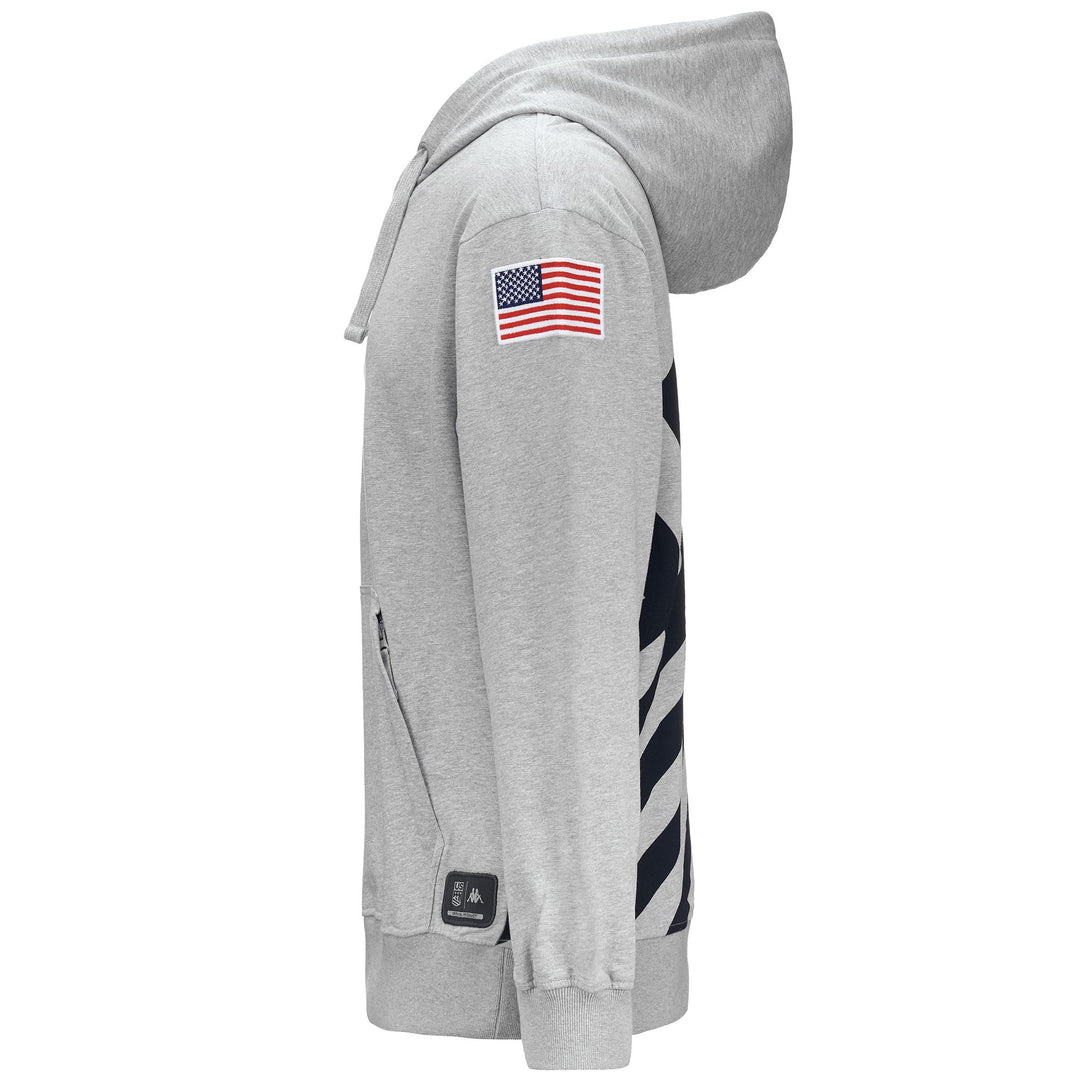 Sweat à capuche en polaire gris unisexe coupe classique pour le ski main