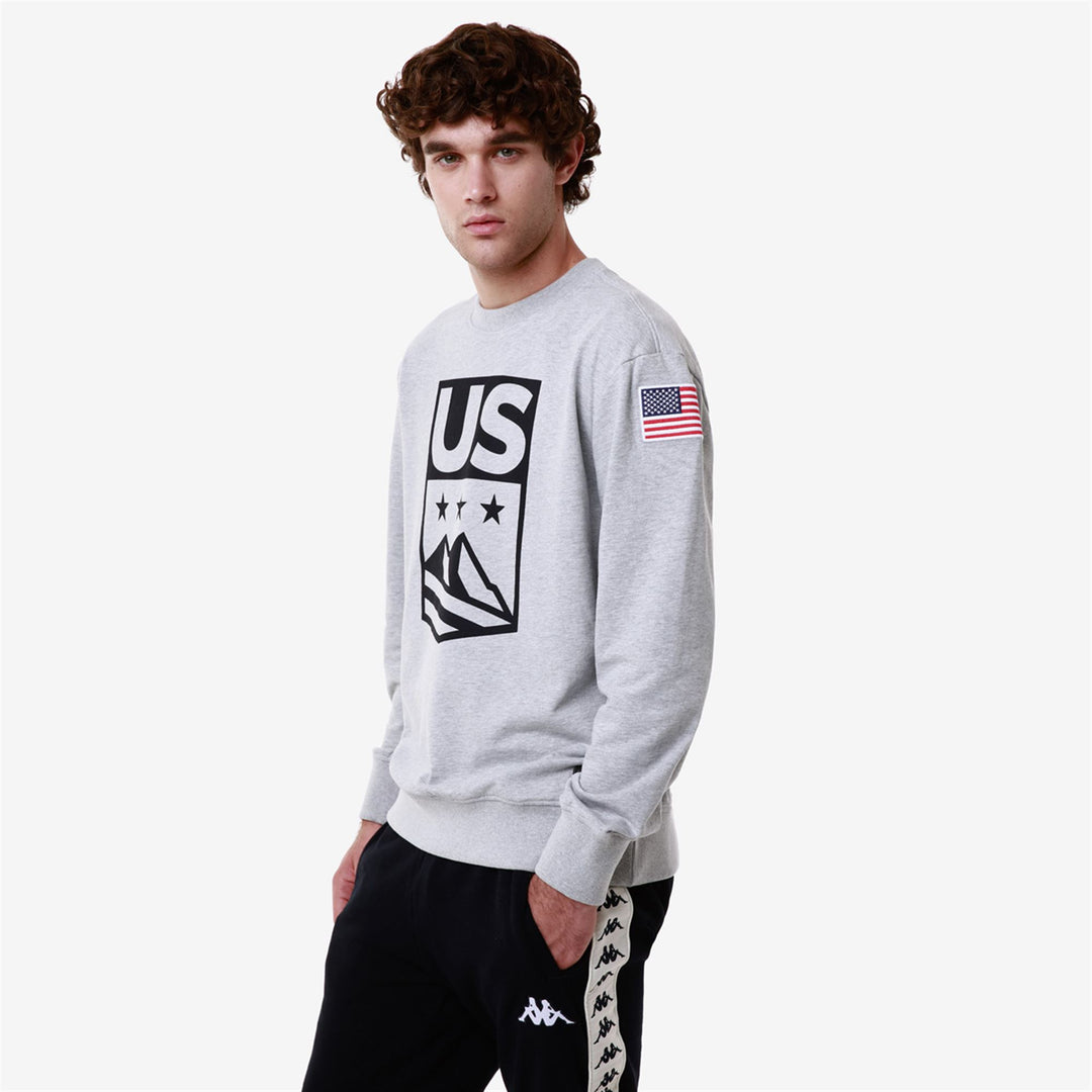 Pull de ski unisexe gris en polaire brossée main