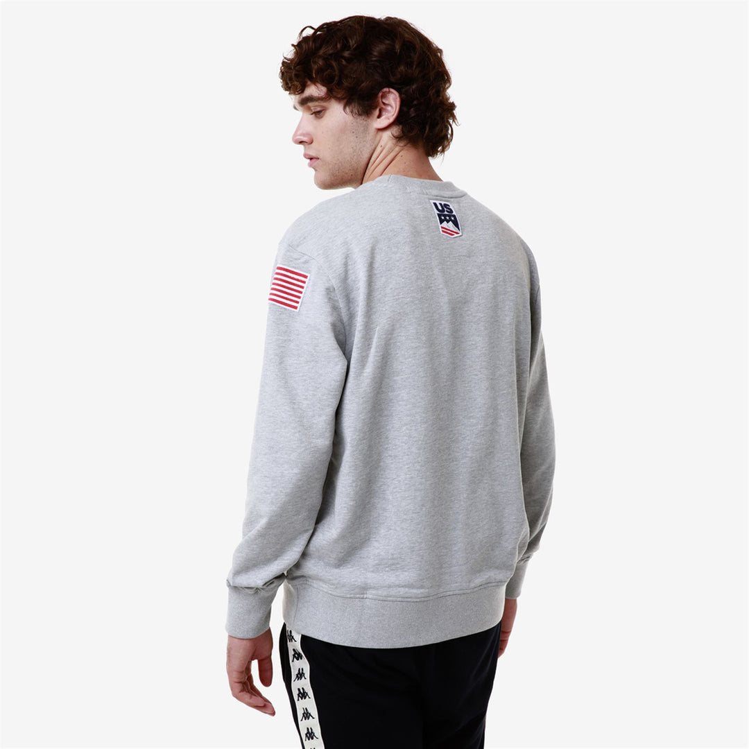 Pull de ski unisexe gris en polaire brossée main