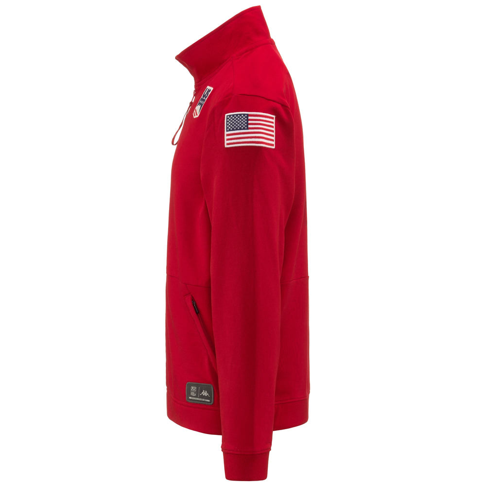 Pull polaire rouge unisexe coupe classique pour le ski 02