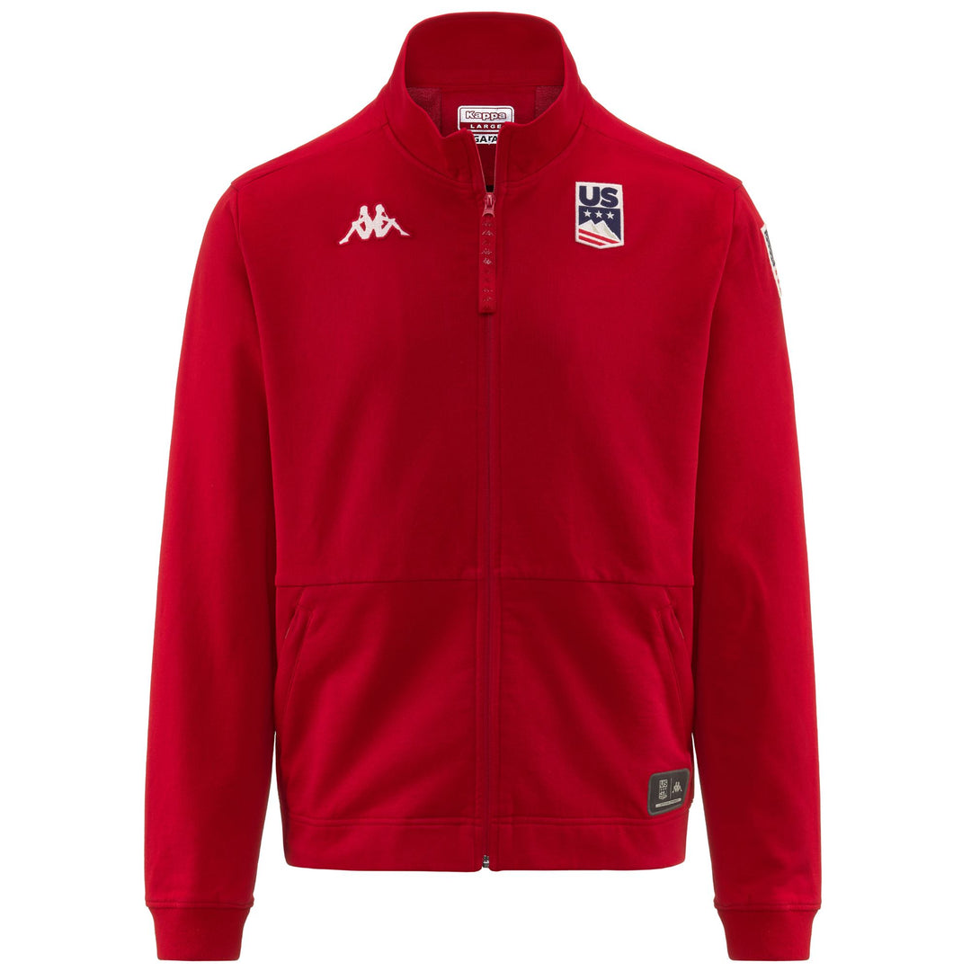Pull polaire rouge unisexe coupe classique pour le ski 01