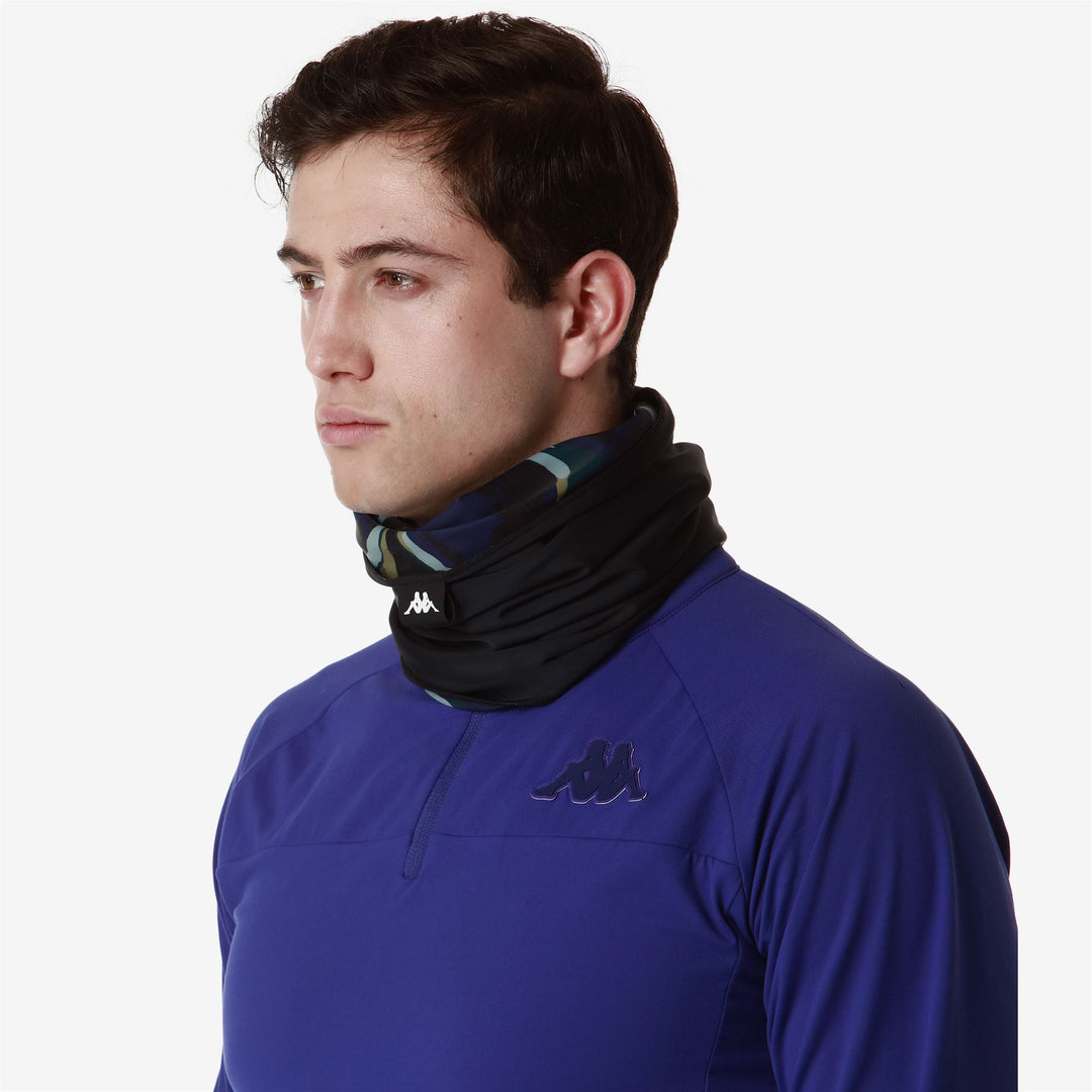 Blue Green Unisex Reversible Ski Warmneck Scarf with Print main