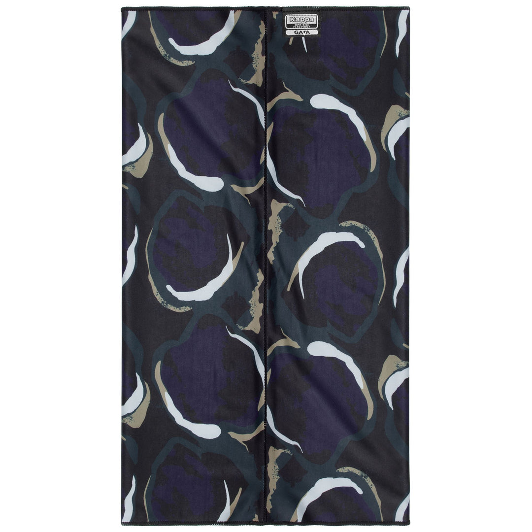 Bufanda de cuello cálido de esquí reversible unisex azul y verde con estampado 01