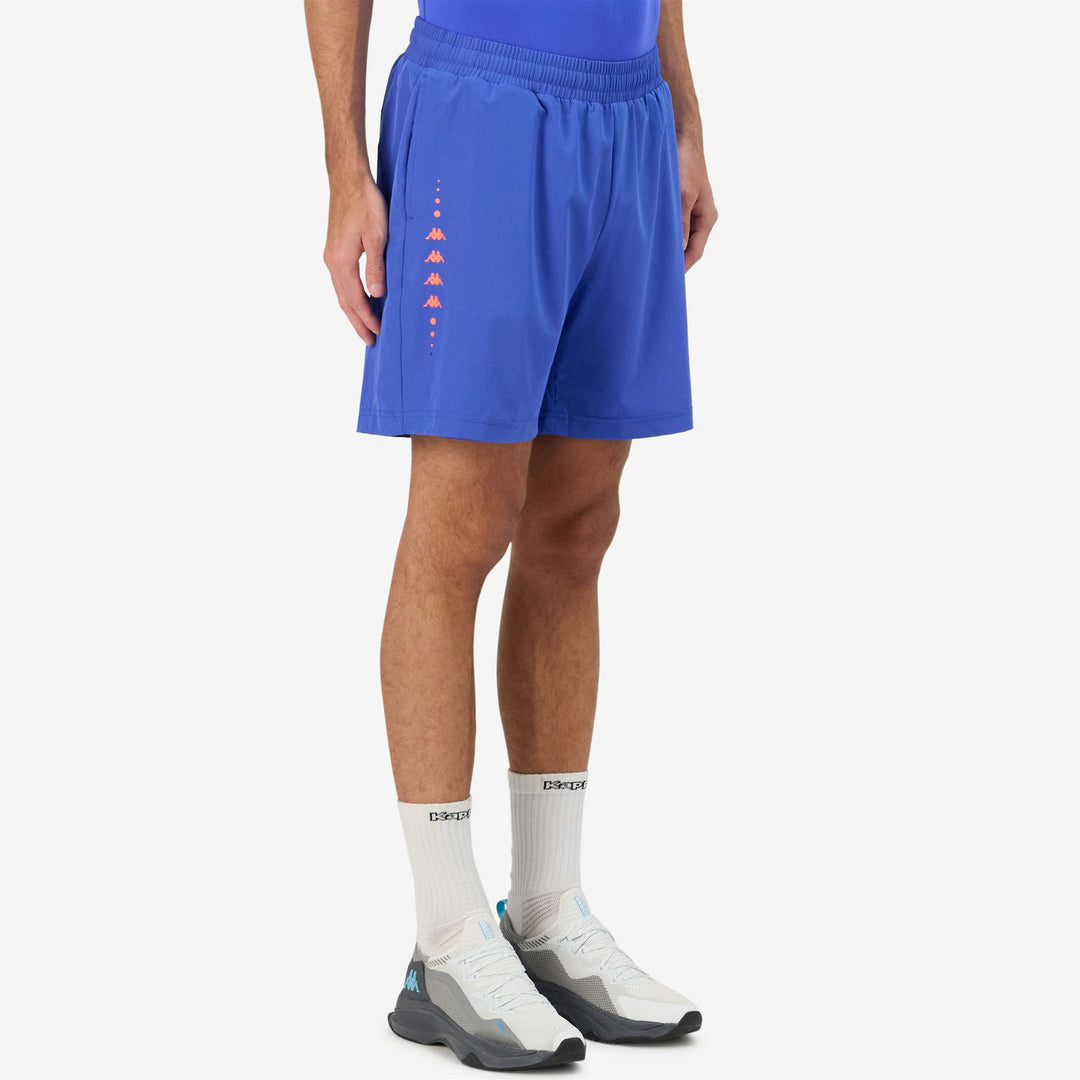 Blue Men's Slim Fit Sports Training Shorts in Woven Stretch Fabric main