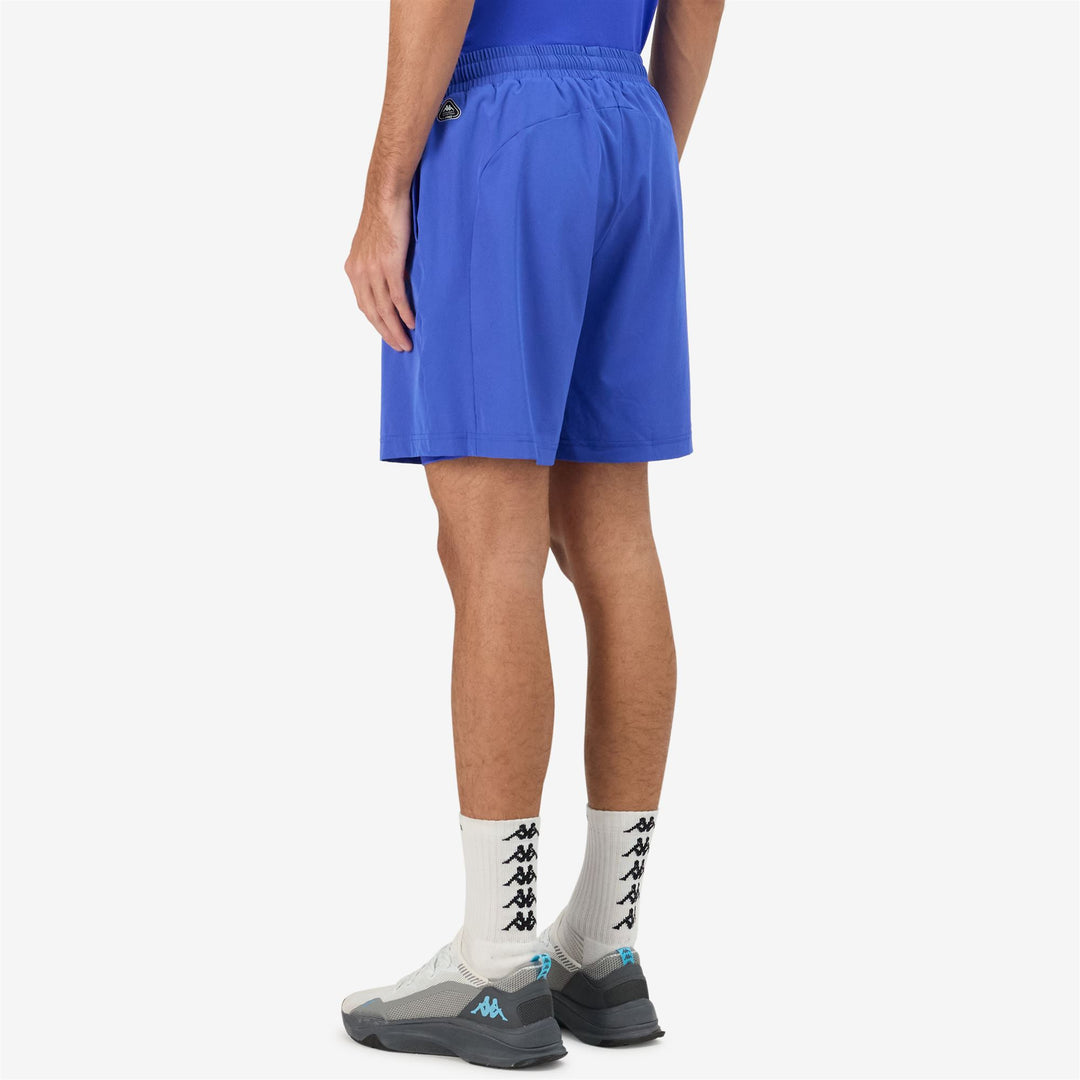 Short de sport slim fit pour homme, en tissu stretch tissé bleu main