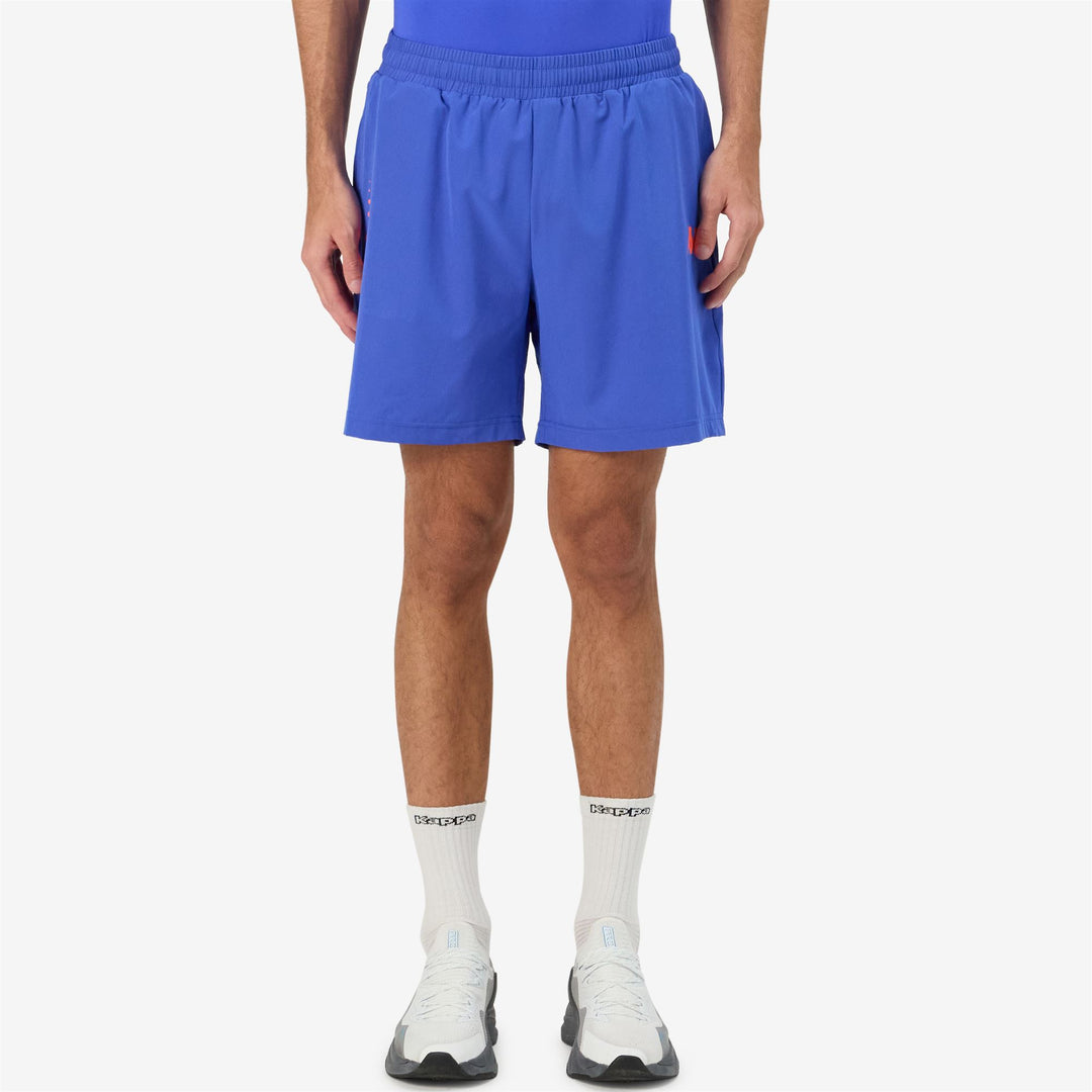 Short de sport slim fit pour homme, en tissu stretch tissé bleu main
