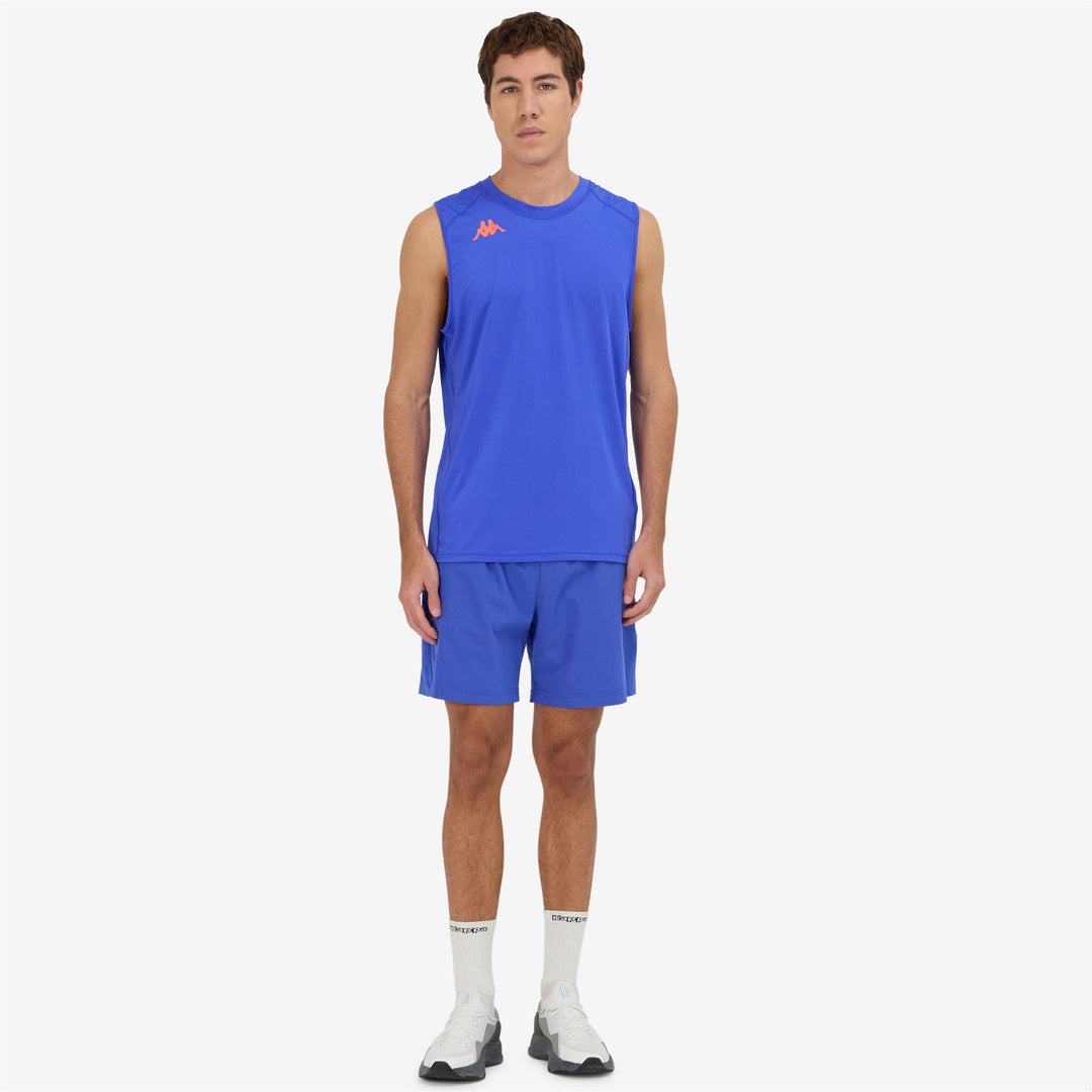 Short de sport slim fit pour homme, en tissu stretch tissé bleu main