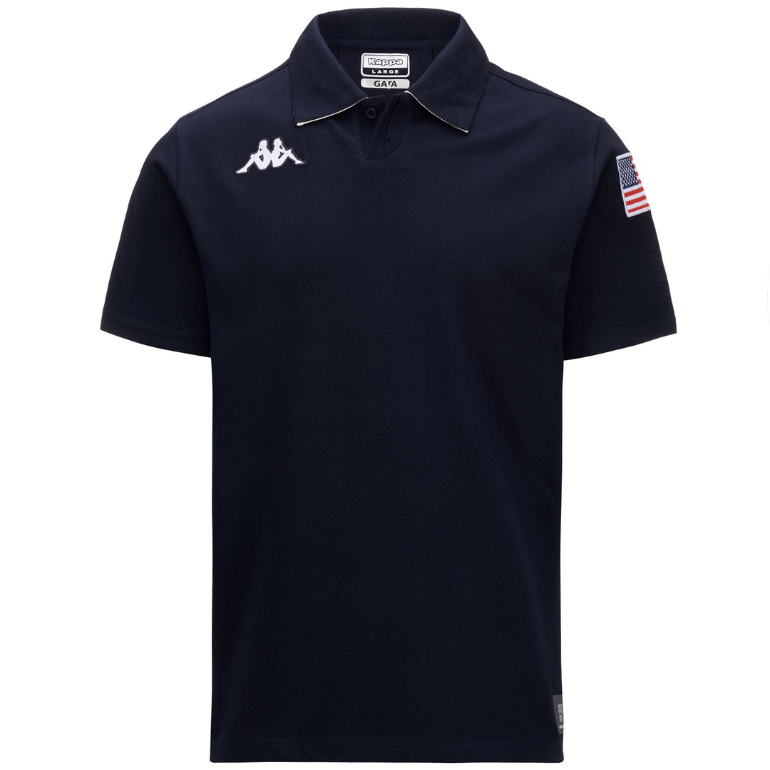 Polo bleu unisexe coupe ajustée pour le ski main