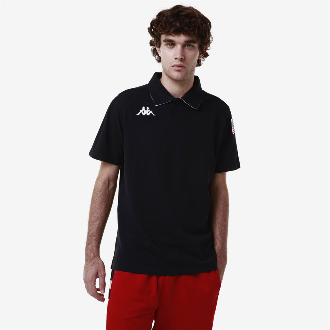 Polo bleu unisexe coupe ajustée pour le ski main